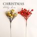 Glitter Berry Sprigs Set - 24-Piece Faux Fruit Stems With Matte Black Stems For Christmas Tree, Wreath & Table Centerpiece Decor_voghion.com