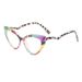 New Style Floral Cat Eye Plain Frame Fashion Anti-Blue Light Non-Prescription Glasses BL916_voghion.com