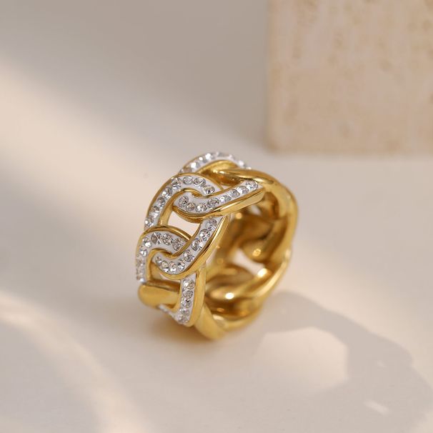Ins High-End Luxury Design Exquisite Fashion Hollow Cuban Chain Personality Temperament Ring_voghion.com