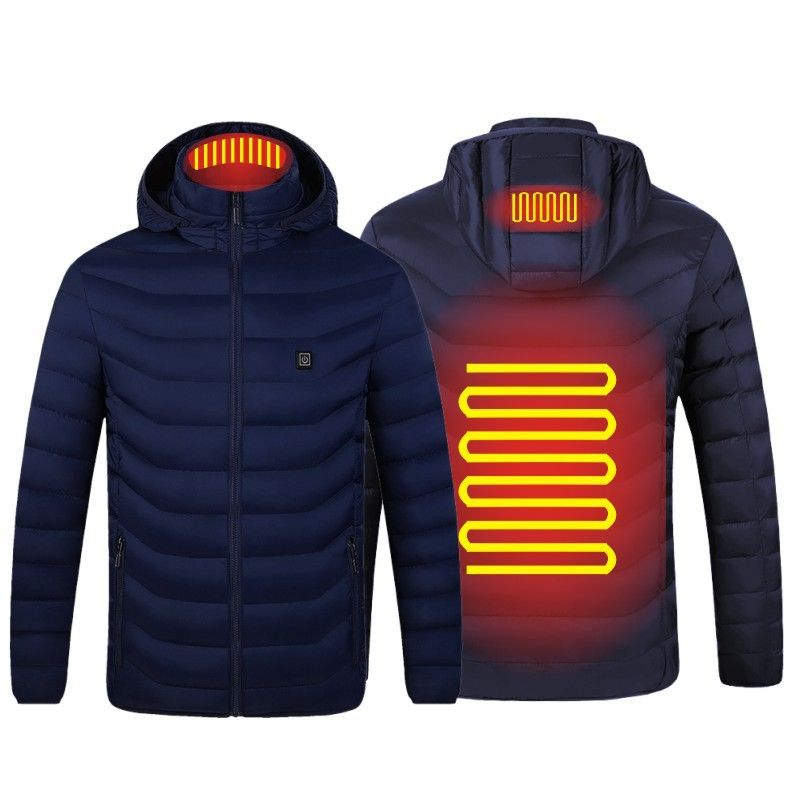 Men's heating cotton-padded jacket electric heating cotton-padded USB electric jacket waistcoat light heating protective clothing_voghion.com