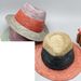 Natural raffia crochet straw hat color matching small hat casual striped Rayleigh wind short brimmed top hat_voghion.com