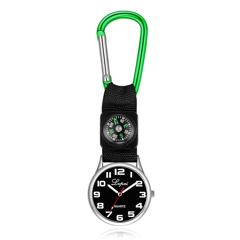 Nurse Pocket carabiner clip Watch Medical Sports Hiking Watches vintage Clock And Mountaineer Compass_voghion.com