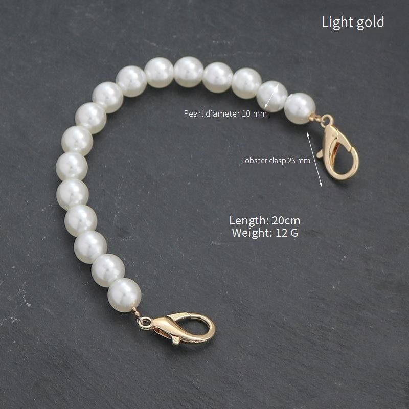 Bag Straps Pearl Bag Chain, Lobster Chain Buckle, Small Fragrance Pearl Chain Accessory, Crossbody Water Diamond Bag Strap, Shoulder Strap_voghion.com
