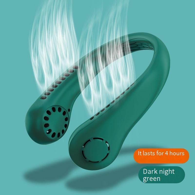 Ventilateur de cou avec deux ventilateurs turbo - Batterie longue durée 40 heures et refroidissement à 360° (rechargeable par USB, air personnel ultra-silencieux)_voghion.com