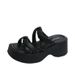Plateau-Sandalen für Damen – Klobige weiße Sandalen mit Absatz (Sommer-Flip-Flops & bequeme Strandschuhe)_voghion.com