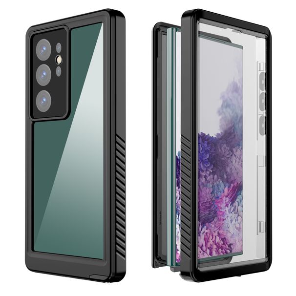 Teljes testet védő lökhárító tok beépített képernyővédővel, ütésálló, porálló, víz alatti, strapabíró telefontok, átlátszó hátlappal_voghion.com