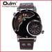 OULM ouradium 9591 cadre noir placage IP grand cadran en métal bracelet en polyuréthane mouvement à quartz montre à double affichage_voghion.com