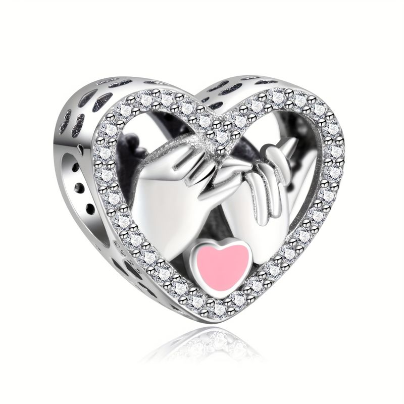 Ciondoli in argento per braccialetti, ciondolo a forma di cuore con scritta "Mamma Compleanno", per bracciale e collana da donna_voghion.com