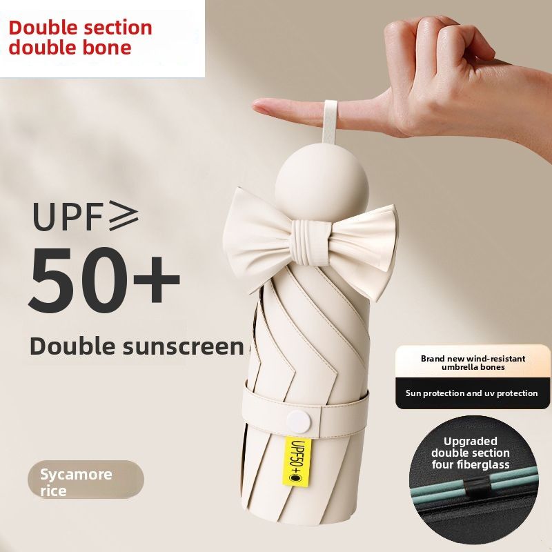 Women's Sun Umbrella UV Protection Sunshade Dual-use Mini 50% Off Fold Ultra-light Compact Portable_voghion.com
