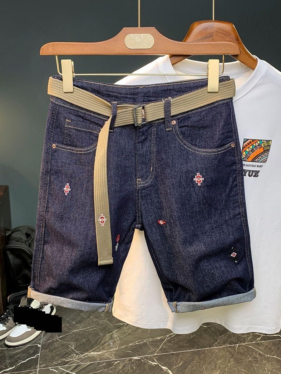 Pantaloncini casual di lusso leggeri di alta qualità, alla moda, versatili, sottili ed elastici, ricamati, da uomo_voghion.com