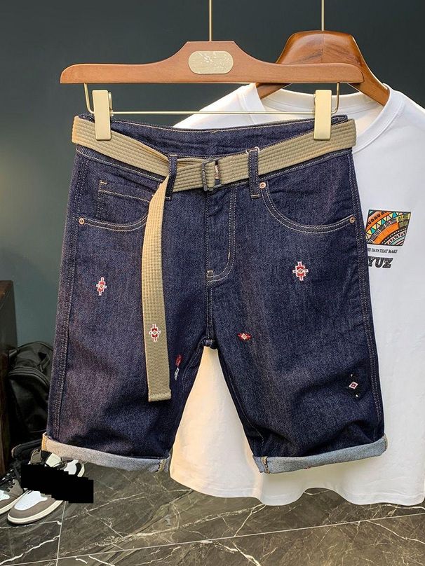 Pantaloncini casual di lusso leggeri di alta qualità, alla moda, versatili, sottili ed elastici, ricamati, da uomo_voghion.com