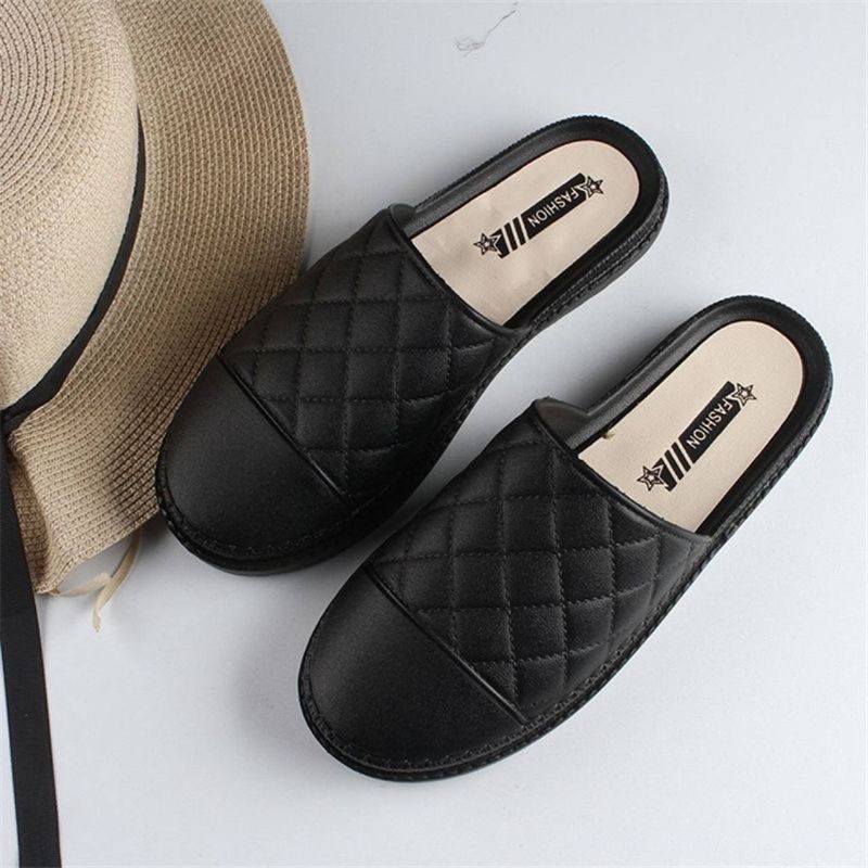 Women's Shoes New Style Online Celebrity Half Slippers Home Leisure Waterproof Non Slip Flat Sandals_voghion.com