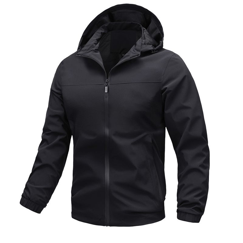 Wholesale Casual Windproof Waterproof Hooded Detachable Solid Color Autumn Outdoor Jacket men_voghion.com