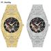 Orologio Bling Iced Out da uomo Hip Hop Uomo con diamanti pieni Orologi Cronografo impermeabile Reloj Hombre Oro_voghion.com