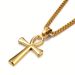 Antico Egitto Ankh Croce Ciondolo Ciondolo Oro Argento Colore Acciaio Inossidabile Amuleto Collane per Donne Uomini Gioielli Egiziani Regali_voghion.com