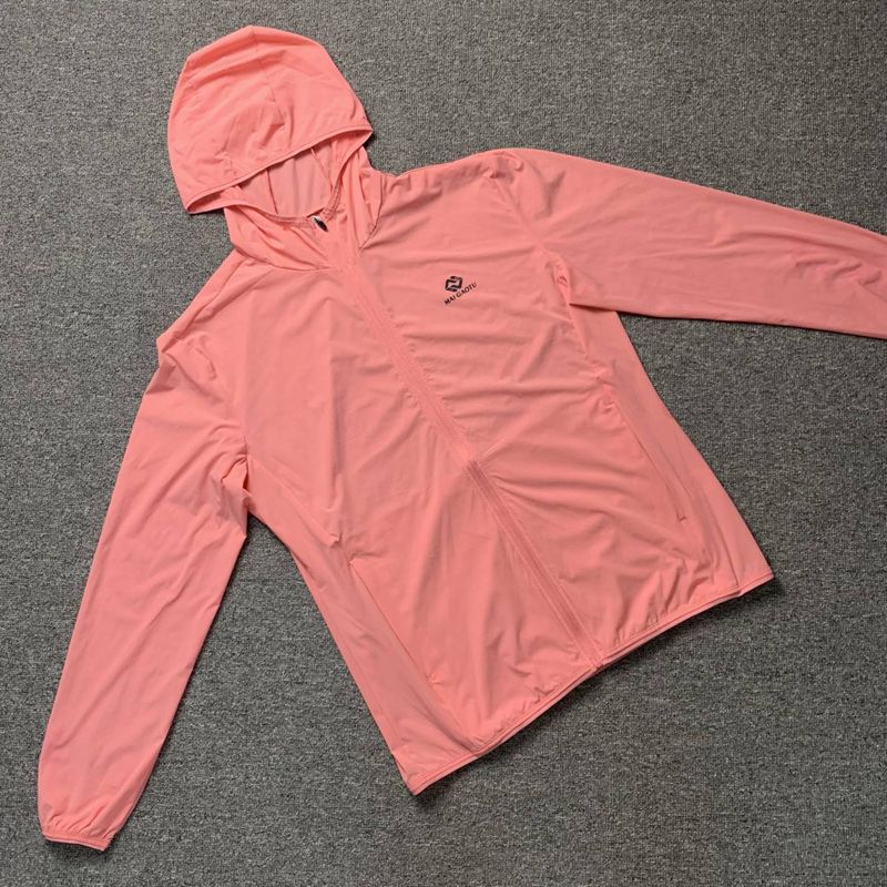 Āra sporta vasaras pilnībā elastīga spēka ādas vējjaka sieviešu saules aizsardzības apģērbam, vieglam, elpojošam un_voghion.com