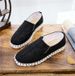 en Low Cut Round Head Casual Solid Color Embroidery Monk Shoes_voghion.com