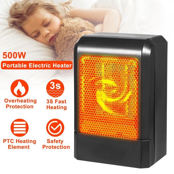 500W Portable Electric Heater PTC Ceramic Heating Fan 3S Heating Space For Home Office Use_voghion.com