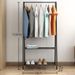 Freestanding Clothing Rack – Sturdy Metal Garment Rack With Wheels For Bedroom, Closet, Or Balcony – Modern Mobile Wardrobe Organizer_voghion.com