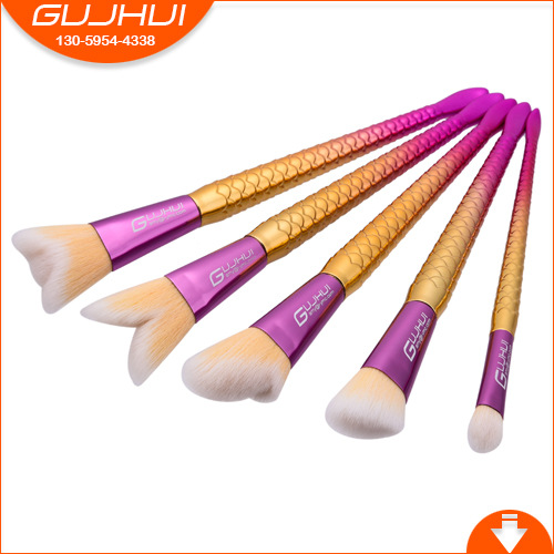 Pennelli per trucco da 5 pezzi, pennelli per trucco a sirena, set di strumenti per il trucco, set di pennelli, trucco GUJHUI Yuncai_voghion.com