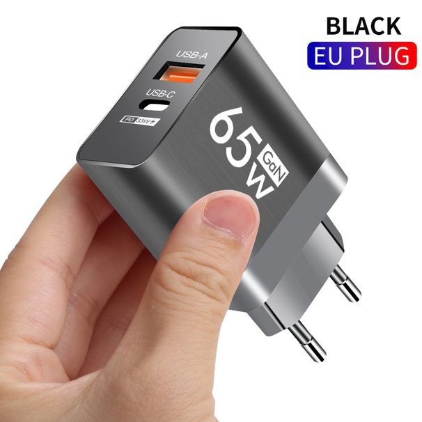 Cargador GaN 65W carga rápida pared carga rápida PD adaptador USB tipo C adecuado para iPhone 14 13 Xiaomi Samsun_voghion.com