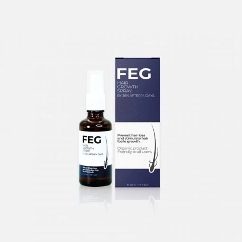 Großhandelsprodukt zur Behandlung des Haarwachstums. Verbessert die Kopfhaut. Erhöht die Ernährung. FEG-Haarwuchsspray_voghion.com