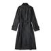 Women's fashion imitation leather long trench coat coat autumn loose long sleeve long trench coat_voghion.com