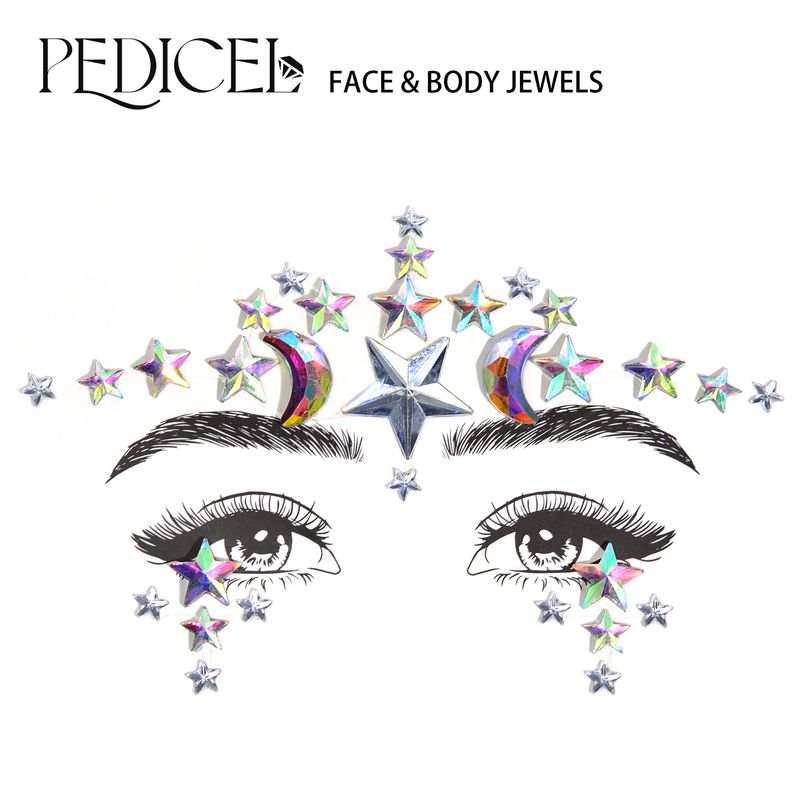 Halloween Edm Electronic Music Festival Face Stickers Eyebrow Stickers Diamond Resin Diamond Carnival Diamond Stickers Masquerade Face Decoration_voghion.com