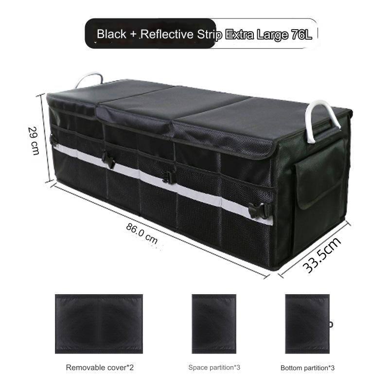 Boîte de rangement de coffre de grande capacité, boîte de rangement portable pliable pour voiture, boîte de rangement de coffre de voiture en tissu Oxford_voghion.com