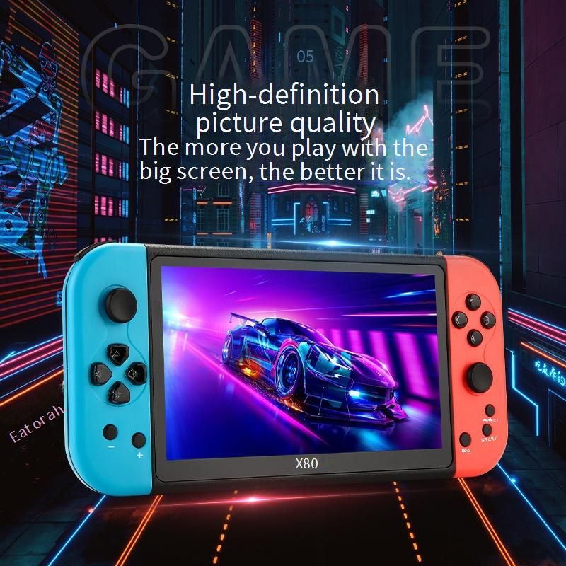 Videogameconsoles X80-gameconsole Retro handheld-gameconsole Zeven inch groot scherm PSP Arcade HD High Definition Handheld_voghion.com