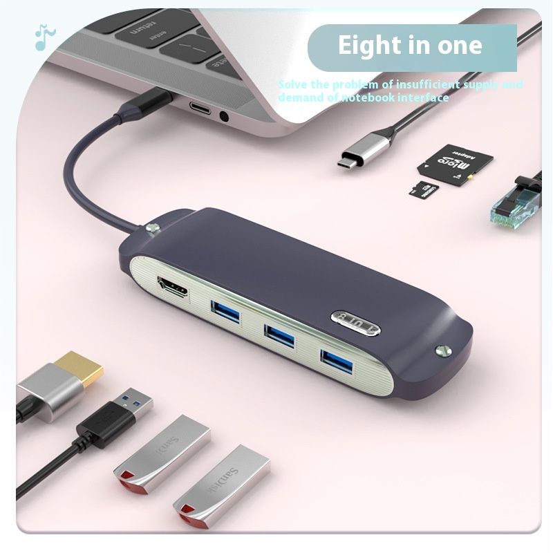 USB dokkolóállomás HDMI adapter Type-C Ethernet port átalakító laptophoz alkalmas HUB elosztó_voghion.com