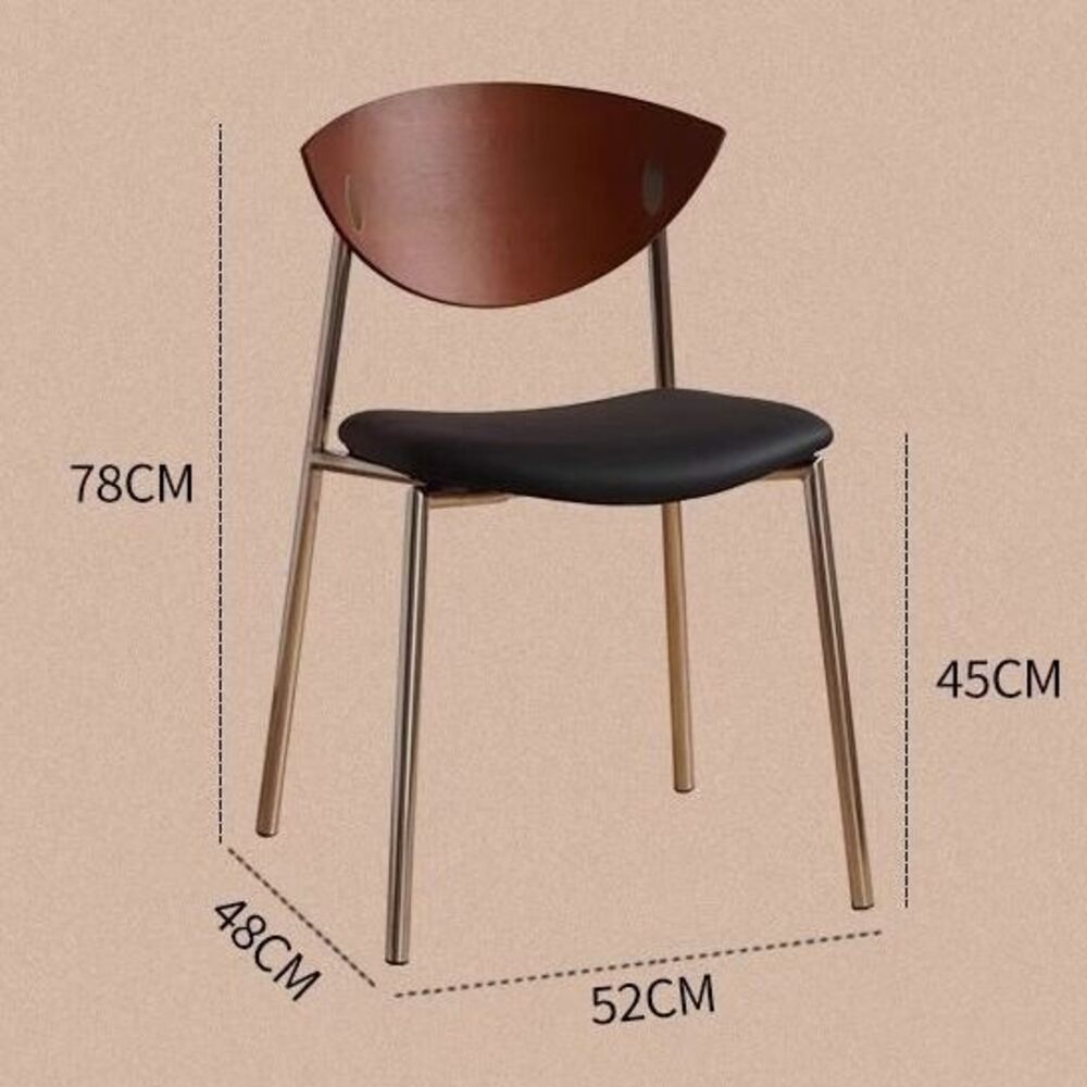 Sedia da pranzo vintage in legno massello per uso domestico, sedia da pranzo leggera e di lusso Bird Leisure Cafe, sedia con schienale in ferro battuto di design_voghion.com