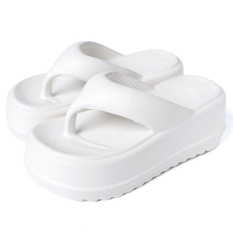 EVA thick-soled high-heeled flip-flops women's non-slip soft bottom stepping on feces feeling pinch-toe flip-flops for women_voghion.com