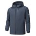 Men's Lightweight Softshell Jacket - Windproof & Water-Resistant Fleece-Lined Outdoor Coat, Breathable Polyester For Hiking & Smart Casual (XL-5XL)_voghion.com