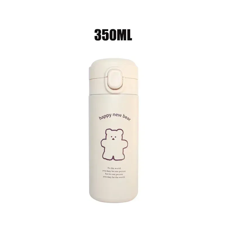 450ml Bear Thermos Cup Outdoor Travel Sports Water Bottle Portable Water Cup Running Riding Camping Hiking Kettle Vacuum_voghion.com