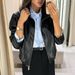 Women's Pu Leather Jacket - Stylish Oversized Biker Coat With Stand Collar, Zipper Front, Long Sleeves (Black, S/M/L/Xl)_voghion.com