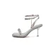 Beautiful Stiletto Heels Petite Women, Stunning Sandals For Summer 2025, Gentle Rhinestone Sier Shoes To Pair With_voghion.com