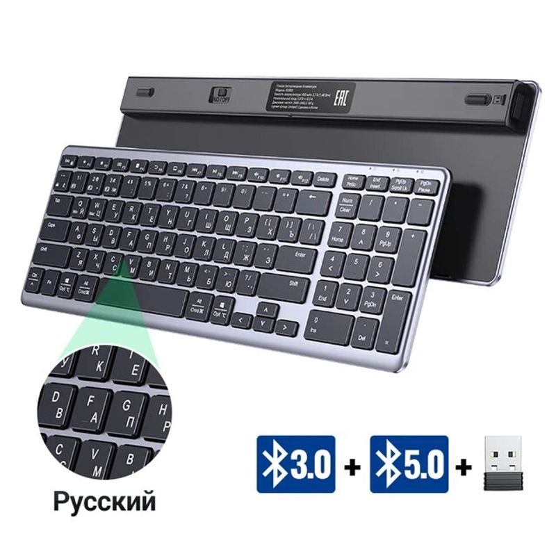 UGREEN Keyboard Wireless Bluetooth 5.0 2.4G Russian/Korean/EN 99 Keycaps For MacBook IPad PC Tablet USB C Rechargeable Keyboard_voghion.com