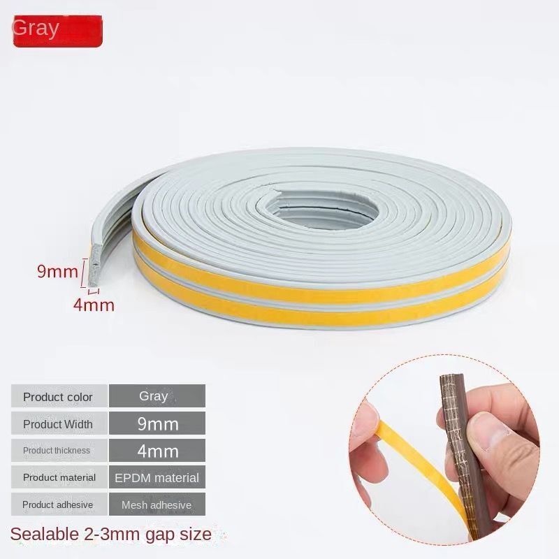 10m DIEP Type Door Weather Strip Self Adhesive Rubber Seal Foam Tape Glass Window Dustproof Soundproof Insulation Sealing Strip_voghion.com