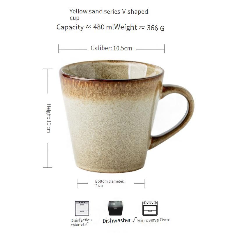 ​Vintage Ceramic Mug - Maillard Color Gradient Coffee Cup (Handmade Tea & Espresso Cup, Elegant Gift Set)​_voghion.com
