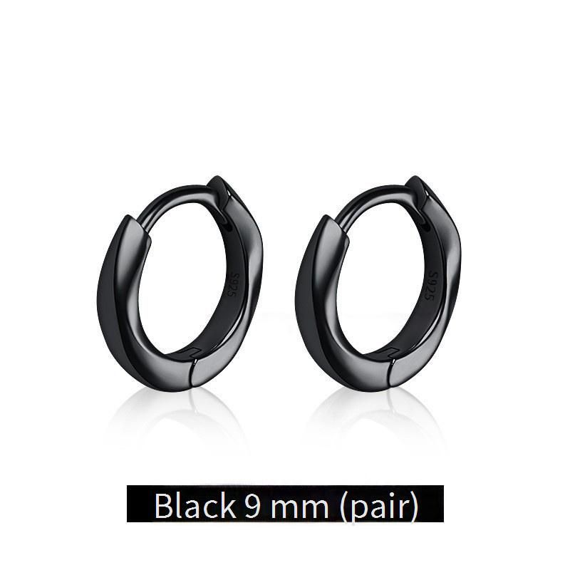 Men's Hip Hop Earrings - Premium Silver & Black Hoop Earrings For Men (Small/Large) - Edgy Urban Style Statement - Unisex Minimalist Design​_voghion.com