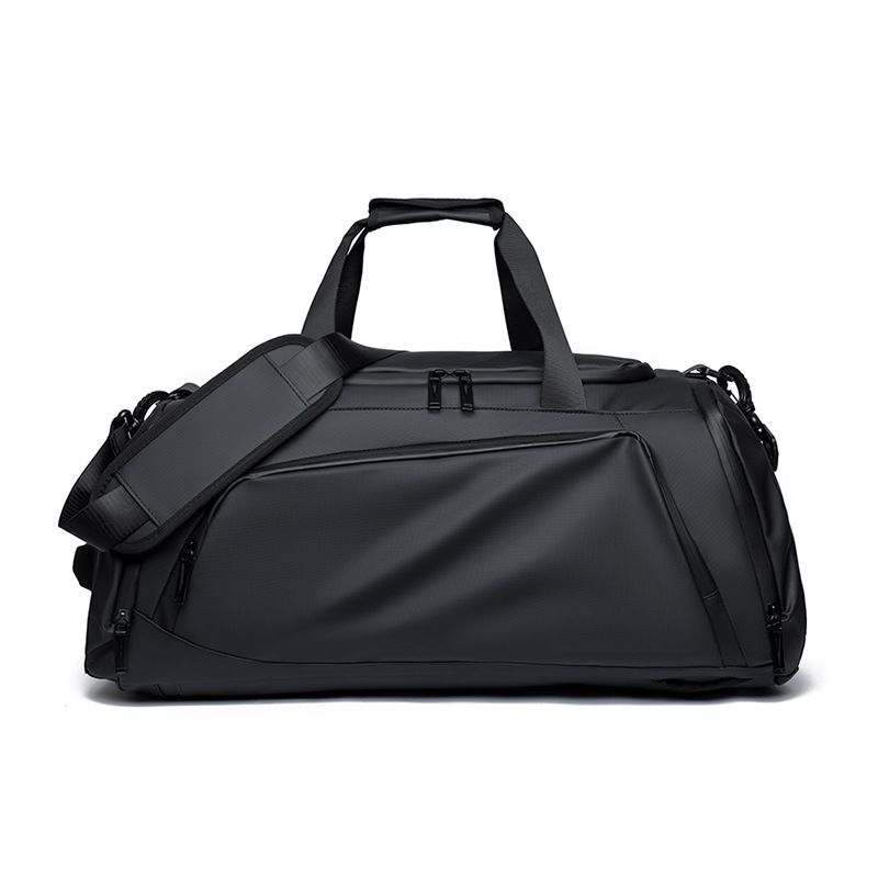 Fashion leather film fitness bag dry wet separation shoe bin portable travel bag large capacity out shoulder luggage bag_voghion.com