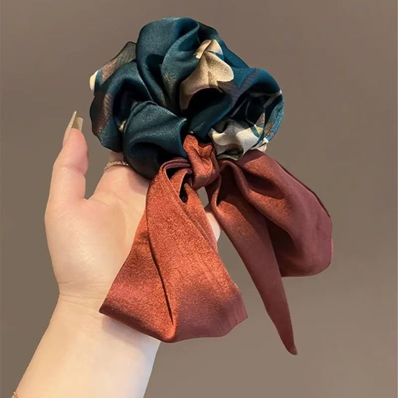 Limitato alle ragazze~Corea del Sud 2024 Fascia per capelli con nastro stampato squisito da donna di alta qualità, alla moda, con coda di cavallo_voghion.com