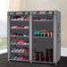 Armadio a ripiani Rows Home Organizer Rack Cover Grigio Scarpiera portatile Armadio doppio_voghion.com