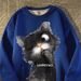 100% Cotton American Style Cat Cartoon Print Crew Neck Sweatshirt Unisex Spring Autumn Loose Couple Niche Jacket Size 12_voghion.com