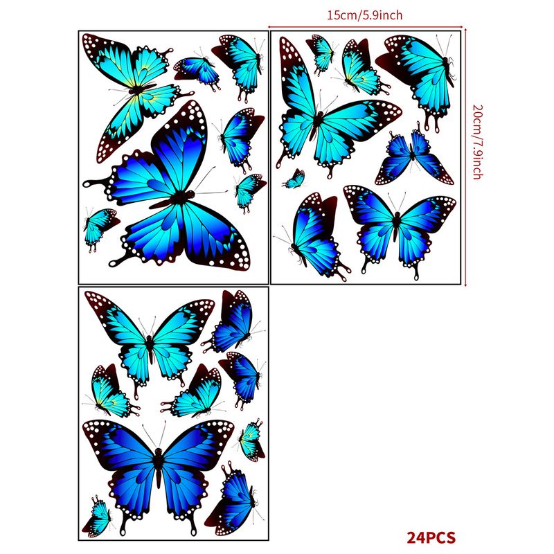 24 Schmetterlinge Wandaufkleber AFG3572PET Material Sprühfarbe Schmetterling leuchtend grün_voghion.com