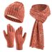 Cappello di lana sciarpa ispessito antifreddo regalo di Natale guanti lavorati a maglia cappello sciarpa set tre pezzi caldo e resistente_voghion.com