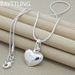 Collana con cuore solido in argento Sterling di alta qualità, 18-24 pollici, catena a serpente per donne, gioielli alla moda con ciondolo per matrimonio_voghion.com