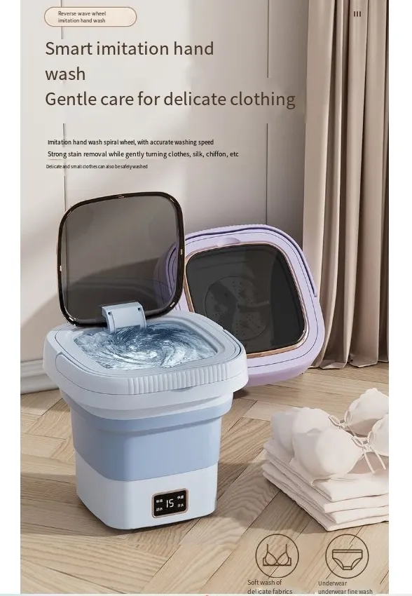 Machine à laver pliante domestique Mini machine à laver portable pour sous-vêtements de bébé Machine à laver automatique petite machine à laver_voghion.com