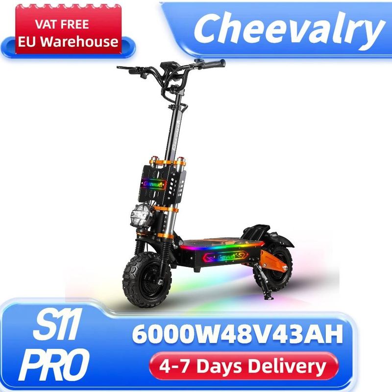 Cheevalry S11 PRO 6000W Off-Road Elektrische Scooter 48V 85KM/H 11" Volwassen E-Scooter_voghion.com